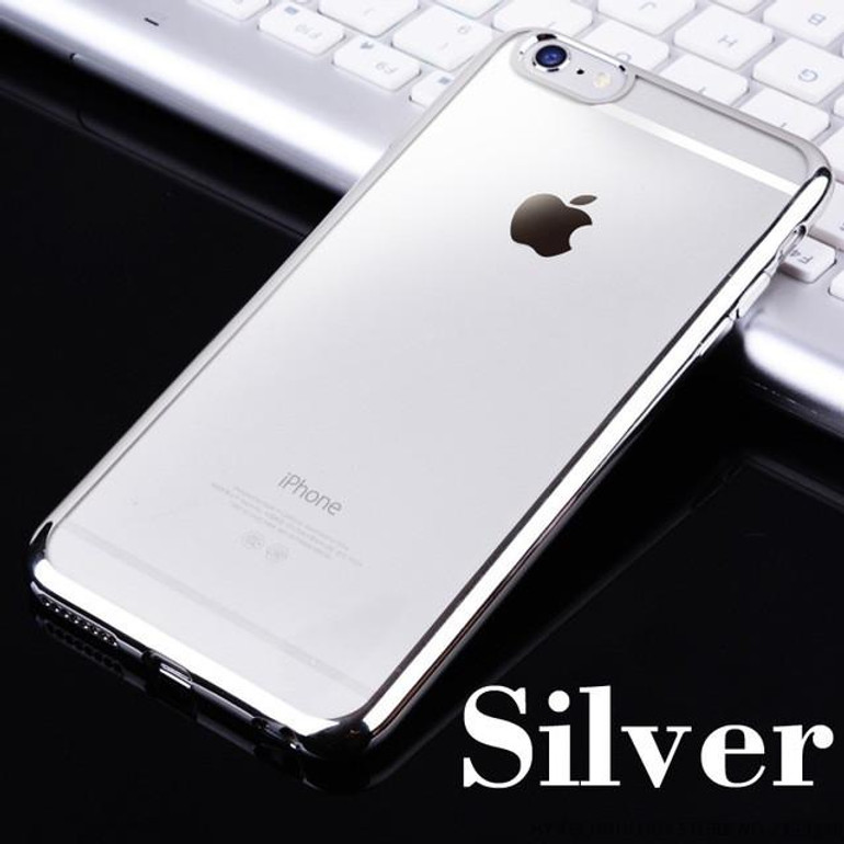 Ultra Thin Clear Crystal Rubber Plating Electroplating TPU Soft Phone Cases For Apple iPhone 5 5S SE 6 6S 7 Plus 7Plus Cover bag