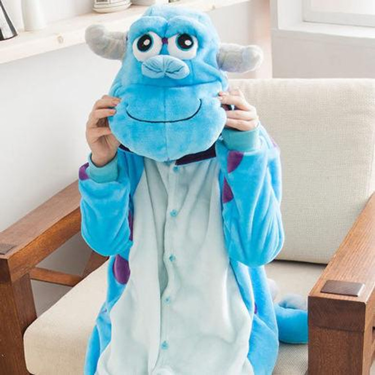 Animal Flannel Winter Cosplay Pajama Sets Women Couple Clothes Family Anime Pyjama Pijama Women's Sleepwear Cosplay Pajamas