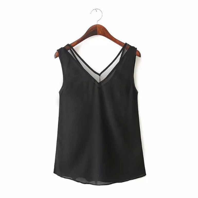 blusa !!! womens tops fashion 2017 summer chiffon Casual  Sleeveless Deep V Neck Chiffon Blouse Ladies Tops black and white 2017 blusa !!! womens tops fashion 2017 summer chiffon Casual  Sleeveless Deep V Neck Chiffon Blouse Ladies Tops black and white 2017