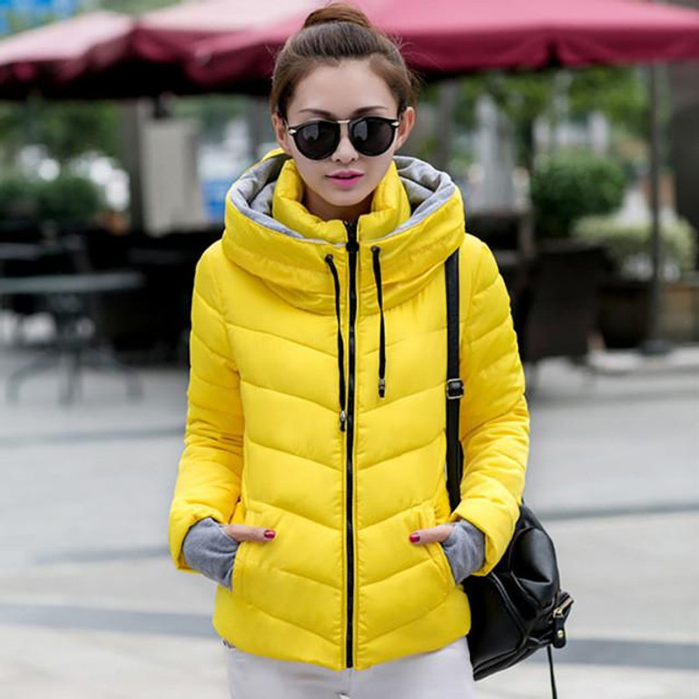 M-3XL New Fashion Autumn Clothes Cotton Coat Winter Slim Fit Short Wadded Jacket Outerwear Women Hood Female Winter Coat 61993