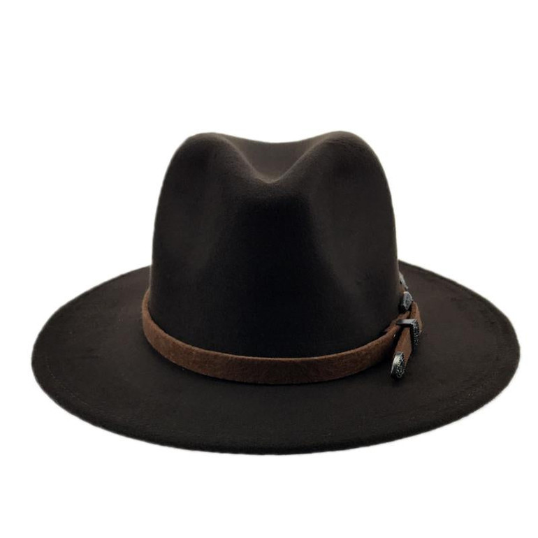 Special Felt Hat Men Fedora Hats with Belt Women Vintage Trilby Caps Wool Fedora Warm Jazz Hat Chapeau Femme feutre YY17094