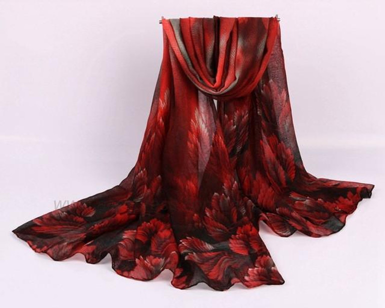 Autumn and Spring scarf women fashion long echarpe leaves printed scarves ladies stoles warm shawls hijab for women