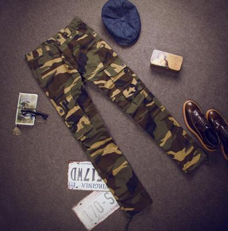 Autumn 2016 new men's clothing fashion casual straight multi-pocket camouflage military loose XL Cargo Pants