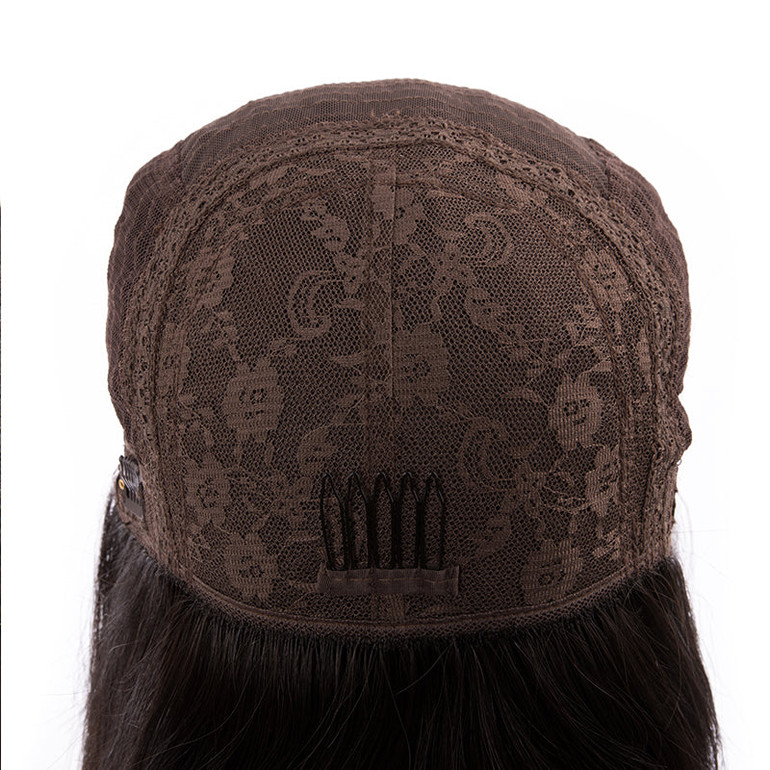 Dark Roots Highlights Wavy European Virgin Human Hair Wigs Jewish Wigs For White Women