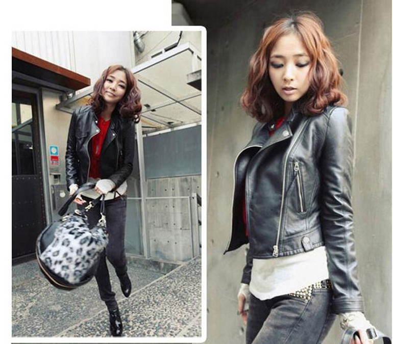 Leather Jacket Women Jackets Coat Slim Biker Motorcycle Soft Zipper girl Leather Jaquetas De Couro feminina Plus Size 3XL L931
