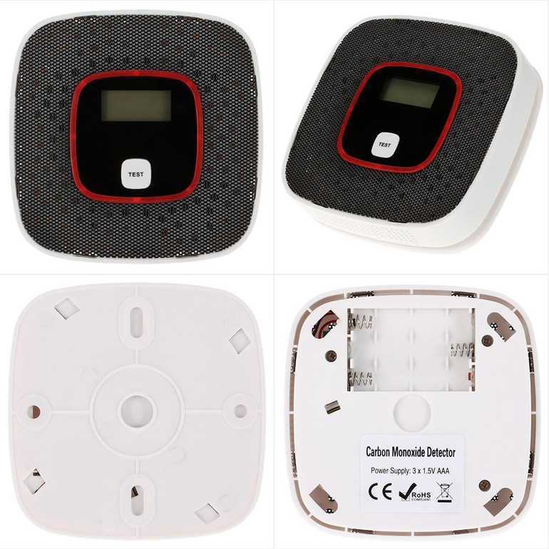 LCD Display Carbon Monoxide Detector CO Gas Alarm Sensor Poisoning CO Gas Tester Human Voice Warning Detector For Alarm System
