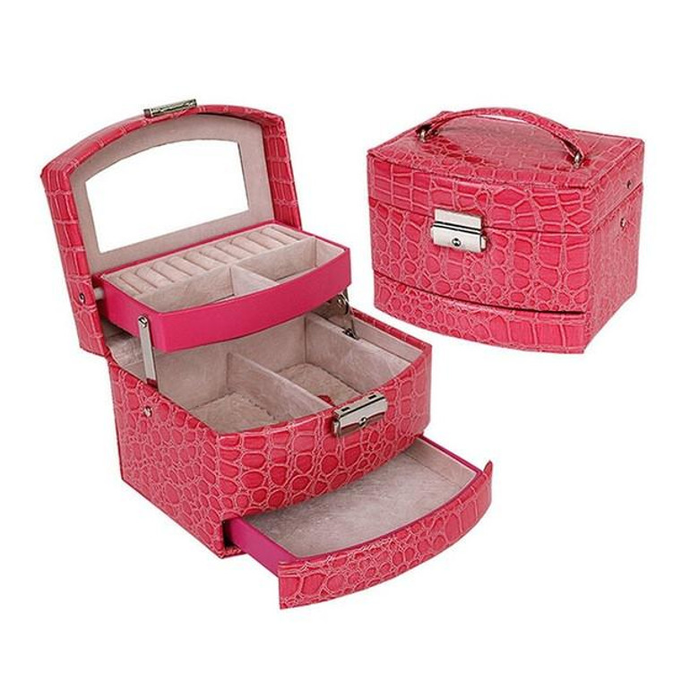 Drop Shipping 3 Layers Watch Jewelry Box Headwear Display Storage Necklace Bracelet Earring Boxes Headwear Organizer