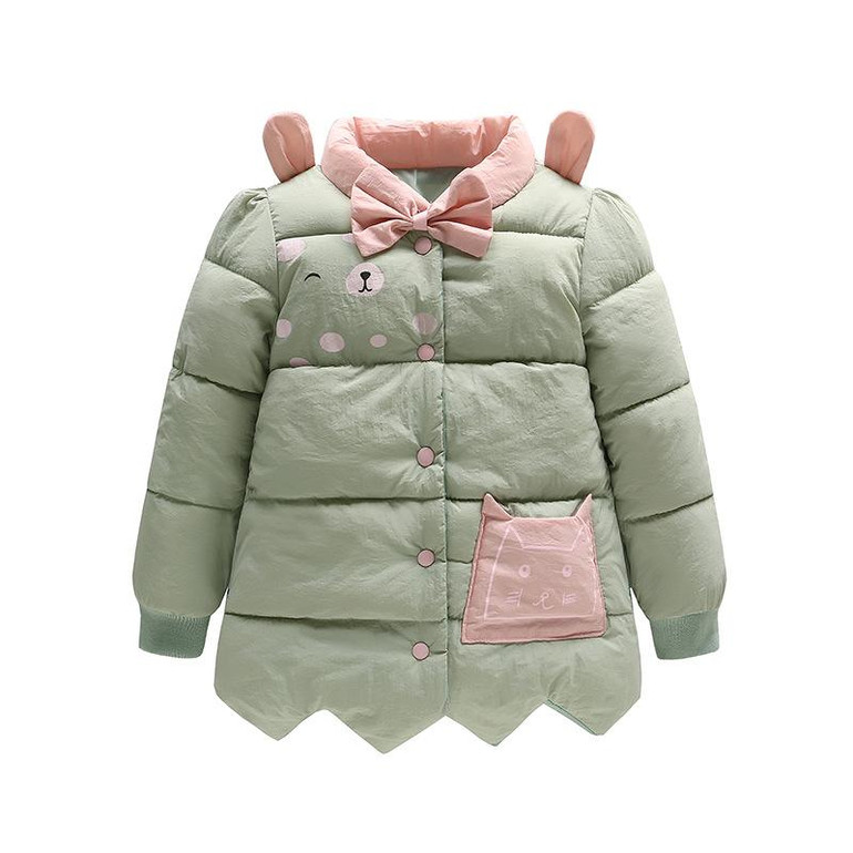 New Cute Baby Girls Jackets Cat Printing Bow Autumn Winter Jacket Kids Warm Hooded Children Outerwear Coat Girls Clothes SSA57 New Cute Baby Girls Jackets Cat Printing Bow Autumn Winter Jacket Kids Warm Hooded Children Outerwear Coat Girls Clothes SSA57