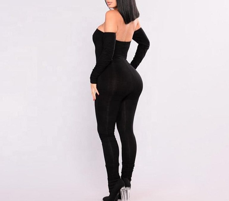Off Shoulder Black Jumpsuit
