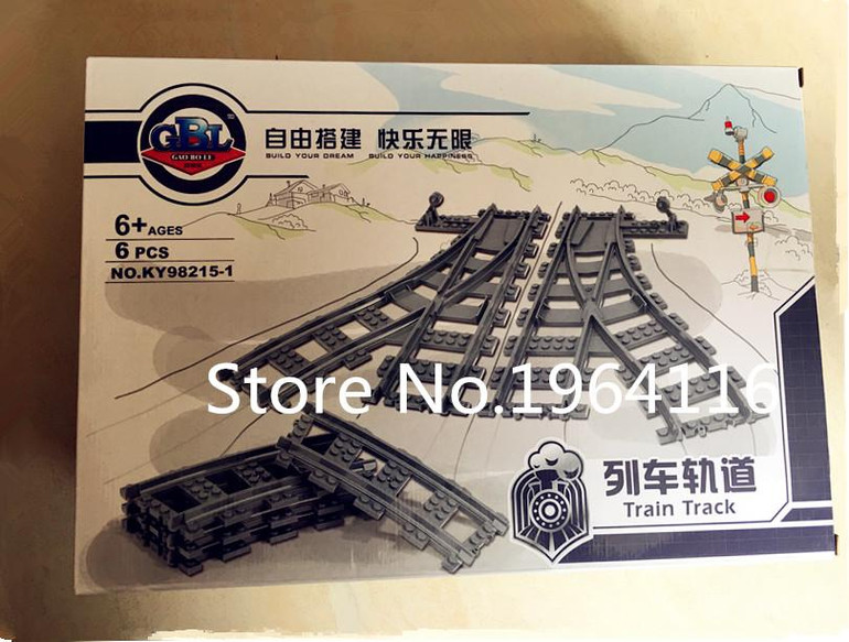 New City series the Switching Tracks Model Building Blocks set Compatible 7895 Classic train rails education Toys for children