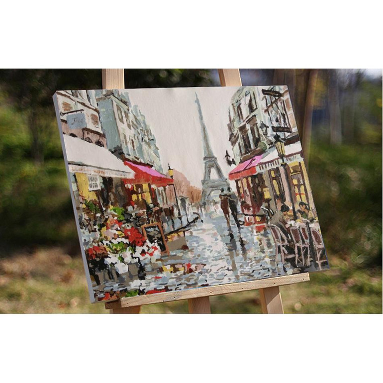 Frameless Paris Street DIY Painting By Numbers Handpainted Canvas Painting Home Wall Art Picture For Living Room Unique Gift