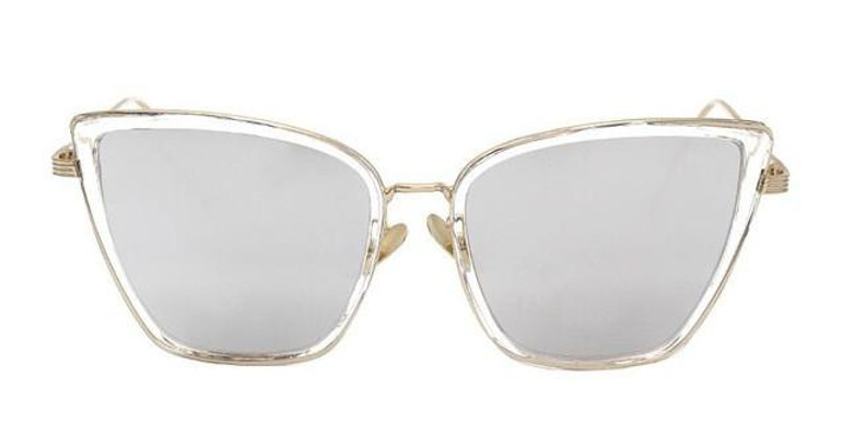 2017 Fashion Sunglasses Women Brand Designer Metal Reflective Mirror Sun Glasses for Women Butterfly Design lunette de soleil