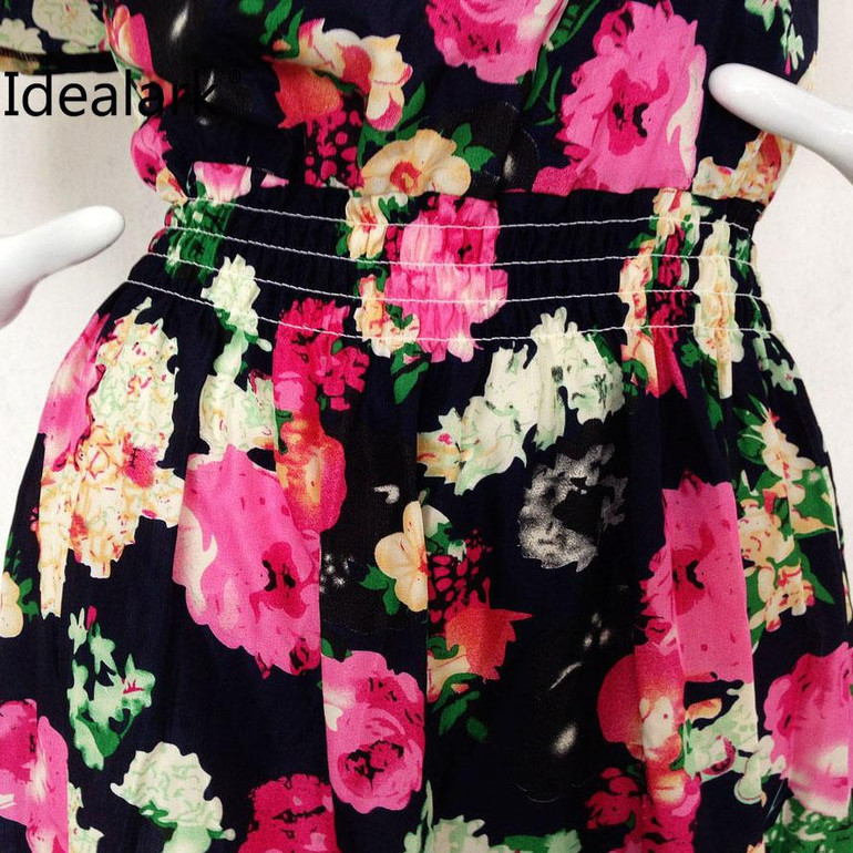 2017 fashion new Spring summer dress women clothing floral print pattern casual dresses vestidos WC0472