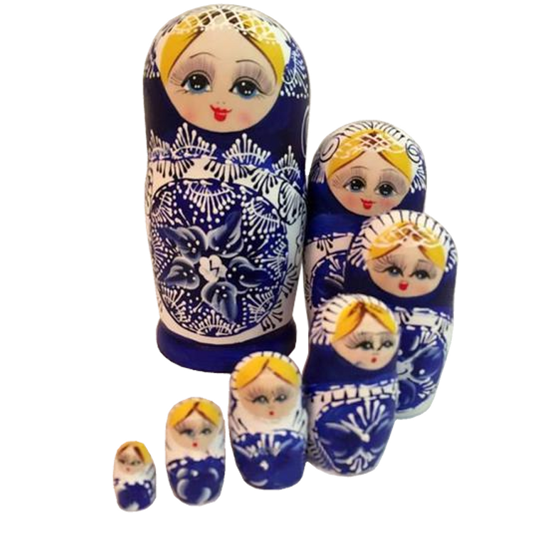 Handmade Wooden Matryoshka Nesting Dolls 7 Pieces