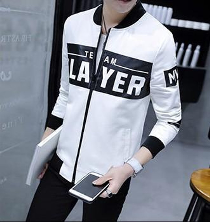 New 2017 Fashion Men's Jacket Coat Korean Slim Fit Bomber Jacket Men Black White Baseball Collar Male Jackets Windbreaker Man