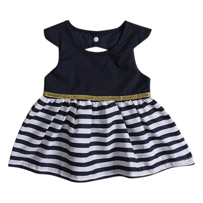 2017 summer dress stripe Golden belt Sleeveless Costume Clothes Girls Dress Toddler Baby Kids Girl Dress Birthday Clothing 2017 summer dress stripe Golden belt Sleeveless Costume Clothes Girls Dress Toddler Baby Kids Girl Dress Birthday Clothing