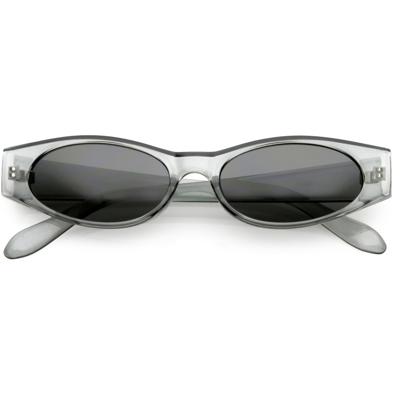 Retro 1990's Fashion Narrow Oval Flat Lens Sunglasses C550