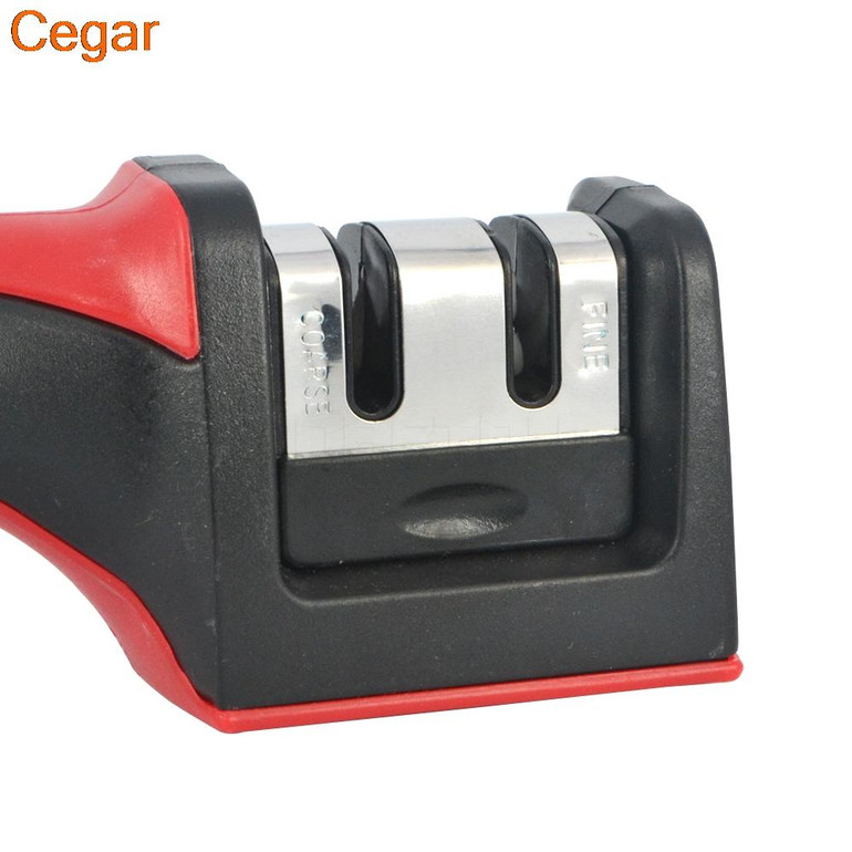 Red Color Two Stages Diamond Ceramic Kitchen Knife Sharpeners Sharpening Stone Household Sharpener Kitchen Steel Knives Tools