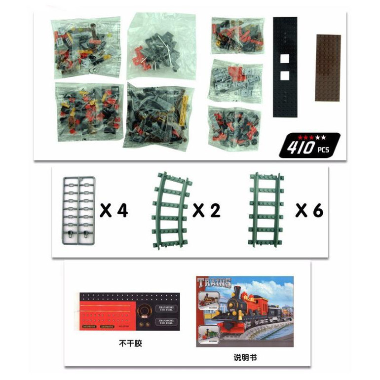 Model building kits compatible with lego city train rail 009 3D blocks Educational model building toys hobbies for children