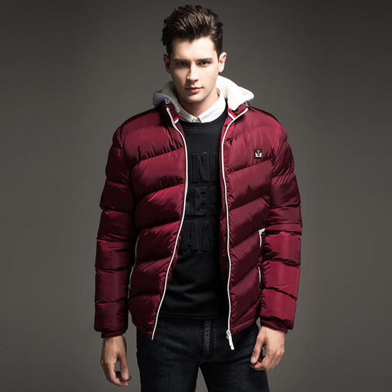 2017 Park Men Winter Jacket Coat Fashion Slim Hooded Solid Warm Male Cotton Jacket Parka Outerwear M-4XL Plus Size High Quality