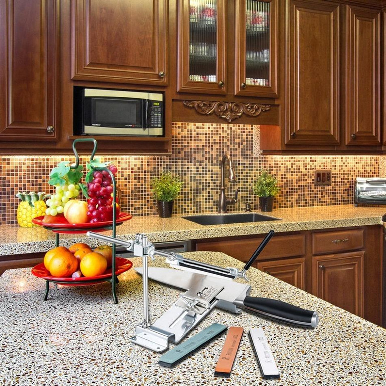 2017 Original Knife Sharpener All Iron Steel Professional Chef Knife Sharpener Kitchen Sharpening System Fix-angle 4 Whetston