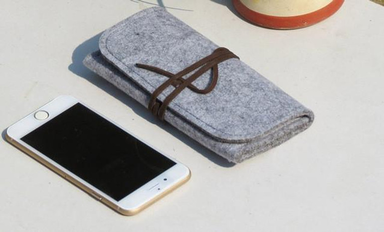 2017 Original For apple iphone 6s plus pouch Wool Felt protective sleeve bag for iPhone6 Plus 5.5" iphone 6s 4.7 inch cases gray