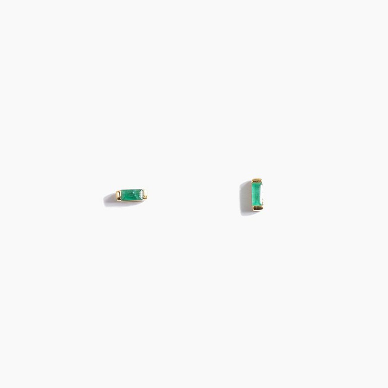 Emerald Baguette Earrings