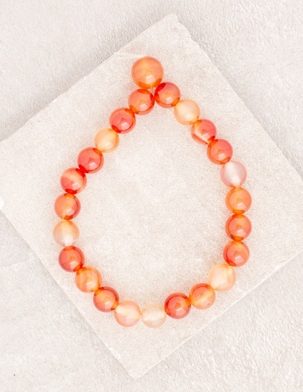 High-Energy Orange Agate Wrist Mala