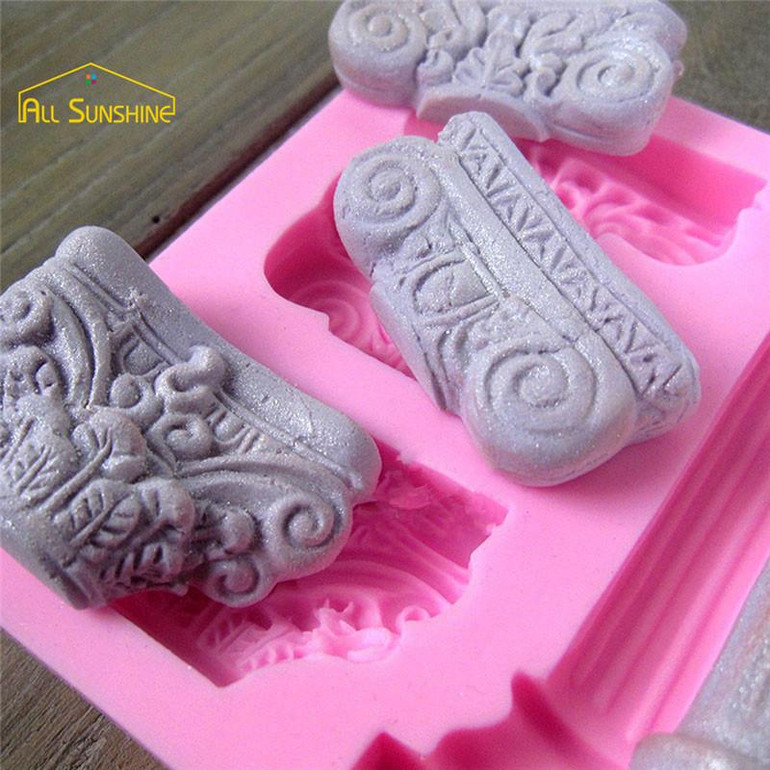 Marble Pillar Silicone Cake Mold 3D Silicone Mold Fondant Cake Chocolate Soap Mould Cake Decorating Baking Tool