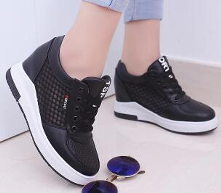 2017 Fashion Women Leather White Shoes Platform Lace Up Shoes Woman High Increasing Casual Flats Shoes For Lady Spring Autumn
