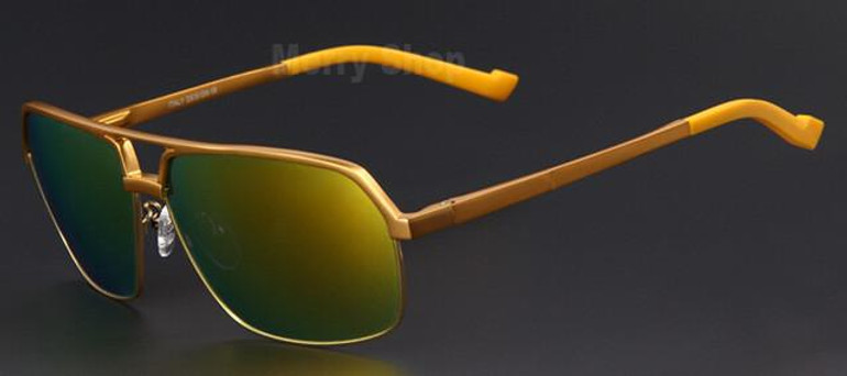 MERRYSTORE Men Brand Ultralight Gold Frame Polar Sunglasses Fashion Driving Polarized Glasses Aluminum Alloy Sunglasses