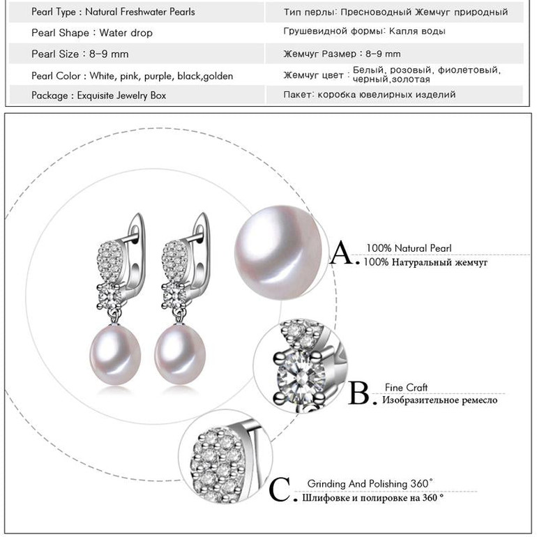 FENASY pearl earrings,2017 new natural freshwater pearl earrings for women,long earrings Fine pearl Jewelry earrings,gift box