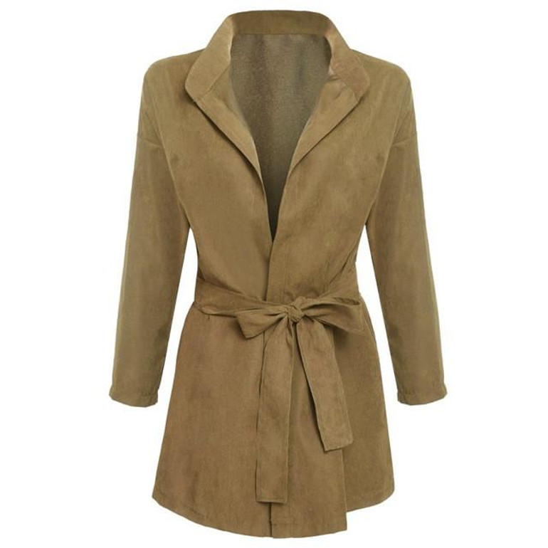 2017 Sale Trench Coat For Women New Fashion Front Open Outwear Tunic Solid Windbreak regular slim solid polyester casual