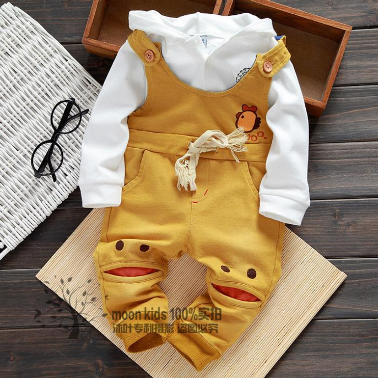 Free shipping Spring Autumn male female child denim bib pants baby hooded casual bib pants