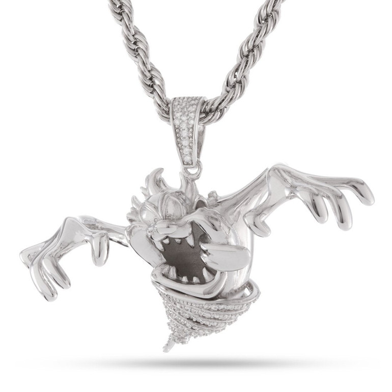 Looney Tunes x KING ICE - .925 Sterling Silver Taz Necklace