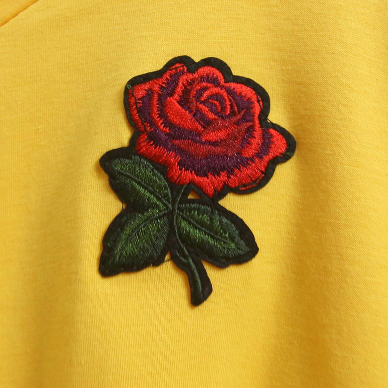 Long Sleeve Sweatshirt Rose Print Tops Causal Blouse Shirts
