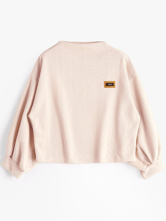AZULINA Kawaii Harajuku Lantern Sleeve Badge Patched Sweatshirt Women Jumper Autumn 2017 Oversized Hoodies Sweatshirts Femininas