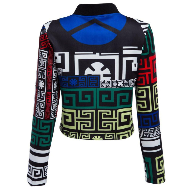 AZULINA Harajuku 2017 Spring Autumn Geometric Print Women Bomber Jacket Coat Ladies Casual Zipper Short Baseball Jacket Femme