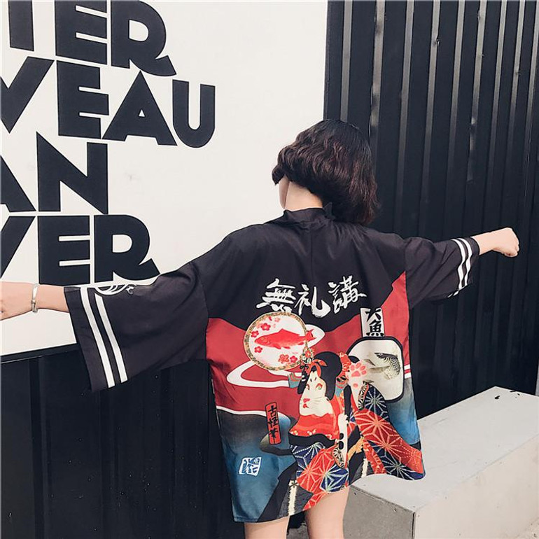 2017 Harajuku Fashion Women Blouses Summer Vintage Kimono Kawaii Cardigan Thin Sun Protection Shirts Cover Up Sunscreen Blouse