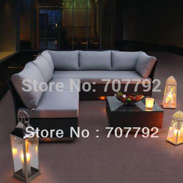 2016 modern design synthetic rattan outdoor furniture rattan lounge set