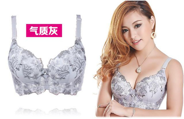 2016 Hot Fashion Women Sexy Bra Underwear 32-38 A-D Lace Push Up Deep V Bra Women Embroidery Plus Size Bra Women Sexy Bra