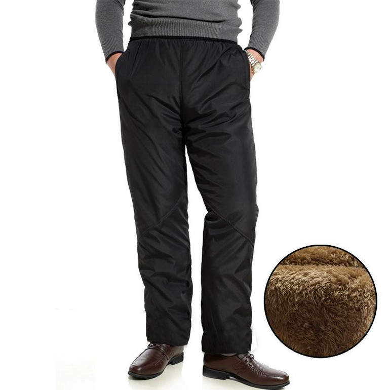 Mountainskin New Men's Winter Pants Casual Warm Thick Pant Fashion Male Fleece Thermal Black Pants Solid Brand Trousers LA546