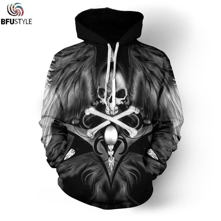 Motorcycle Art Skull Hoodies Men Women 2017 New Fashion Autumn Winter Sportswear Tracksuit Brand Hooded Sweatshirt Dropship