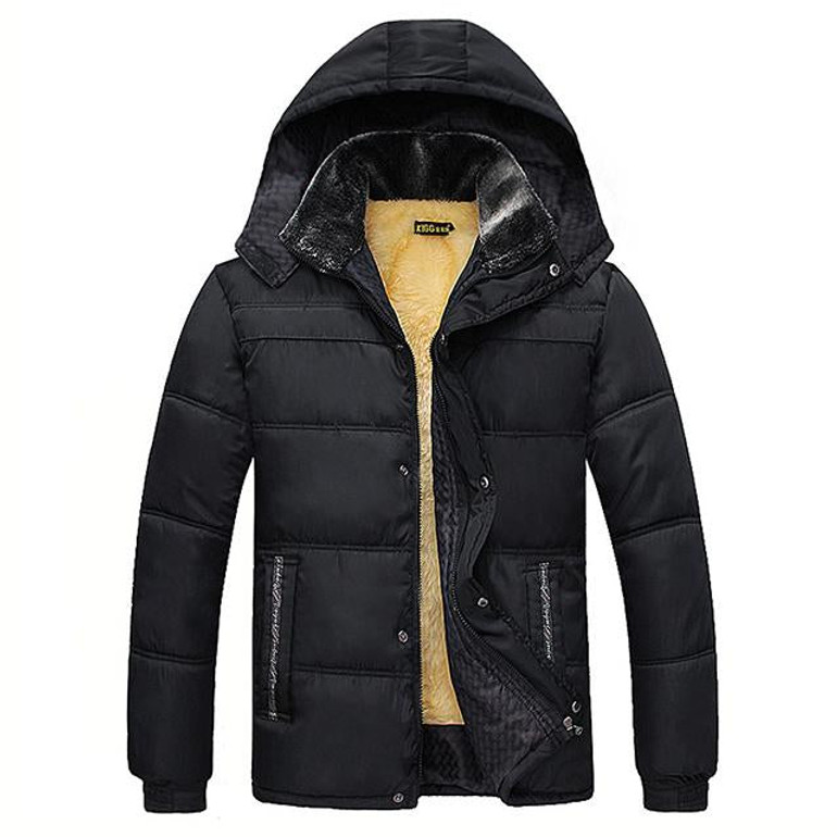 2017 New Autumn And Winter Cotton Padded Clothes Mens Outfit Thickened Mens Padded Cotton Hooded Coat Parkas Jacket
