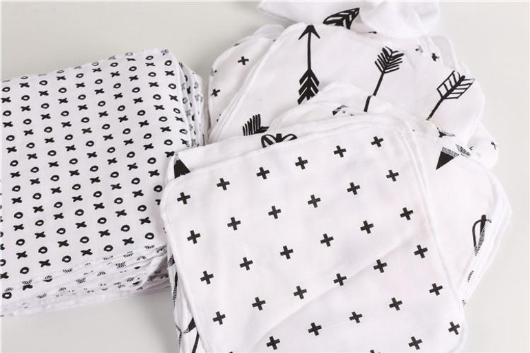Miracle Super soft print Muslin cotton gauze six layers baby bath towel baby hand towel newborn handkerchief face towel 25x25 cm