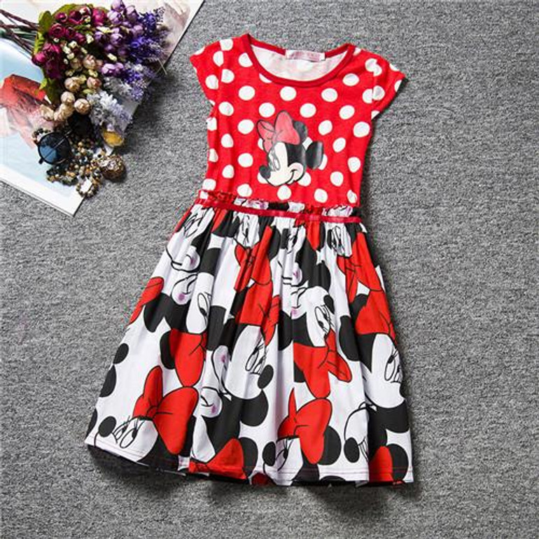 Minnie Dress Minnie Mouse Dress Baby Girl Summer Princess Dresses Girl Fashion Dress Robe Fille Enfant Vestido Minnie 1-4Y