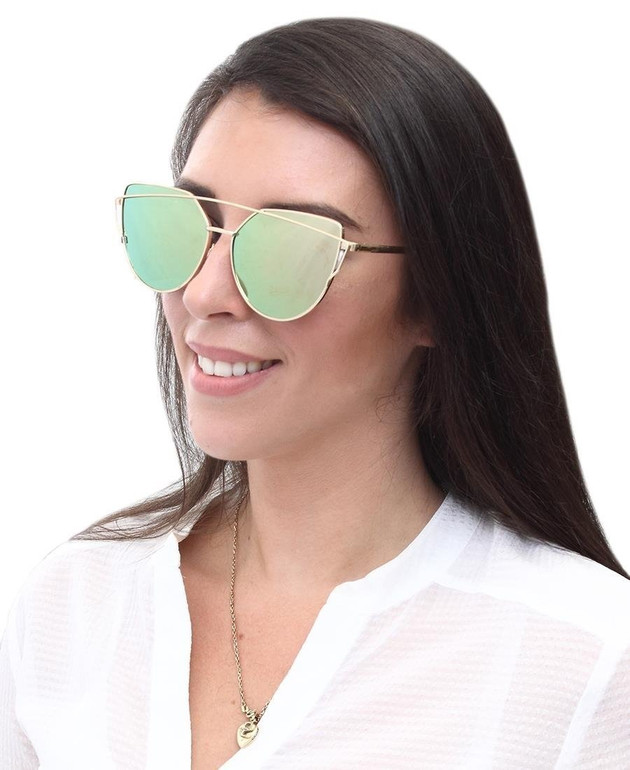 Metal Frame Sunglasses - Pink