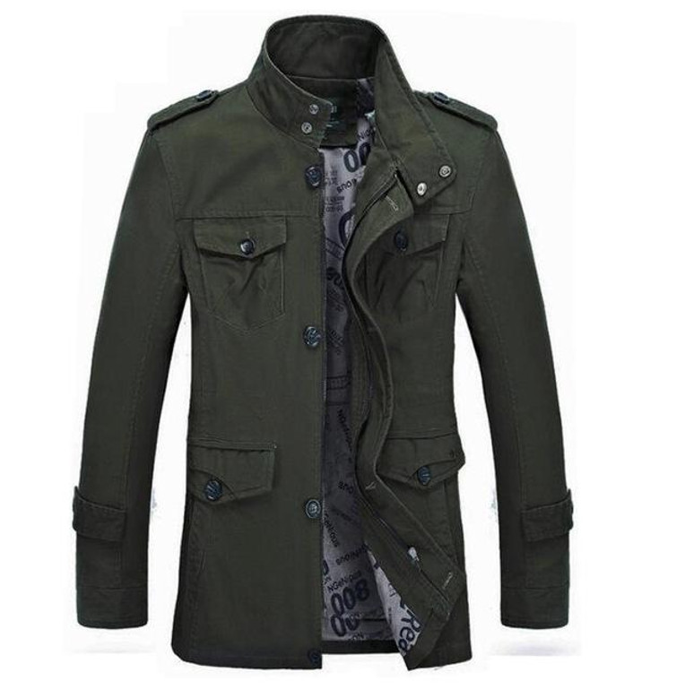 Free shipping Men's Trench Jacket Male Overcoat Casual Solid Jacket Men's Jacket Cotton Fashion Stand collar Men's Coat 109