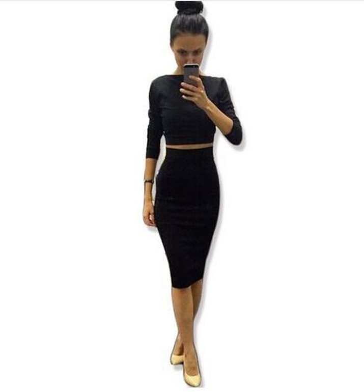 Free Shipping  New 2017 Summer Style Women Dress Sexy Celeb Bandage Dress 2 Piece Set Women Dresses Party Dresses Vestidos