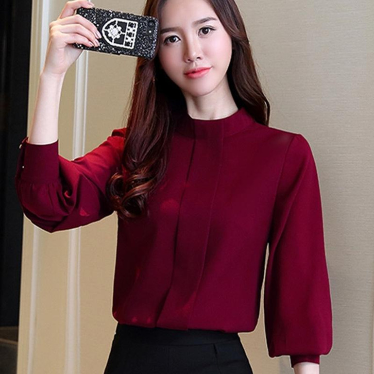 New Autumn Women Blouse Long Sleeve Chiffon Blouse Mujer Fashion Ladies Shirts Casual Blusa Feminino Tops Plus Size Lady Shirt